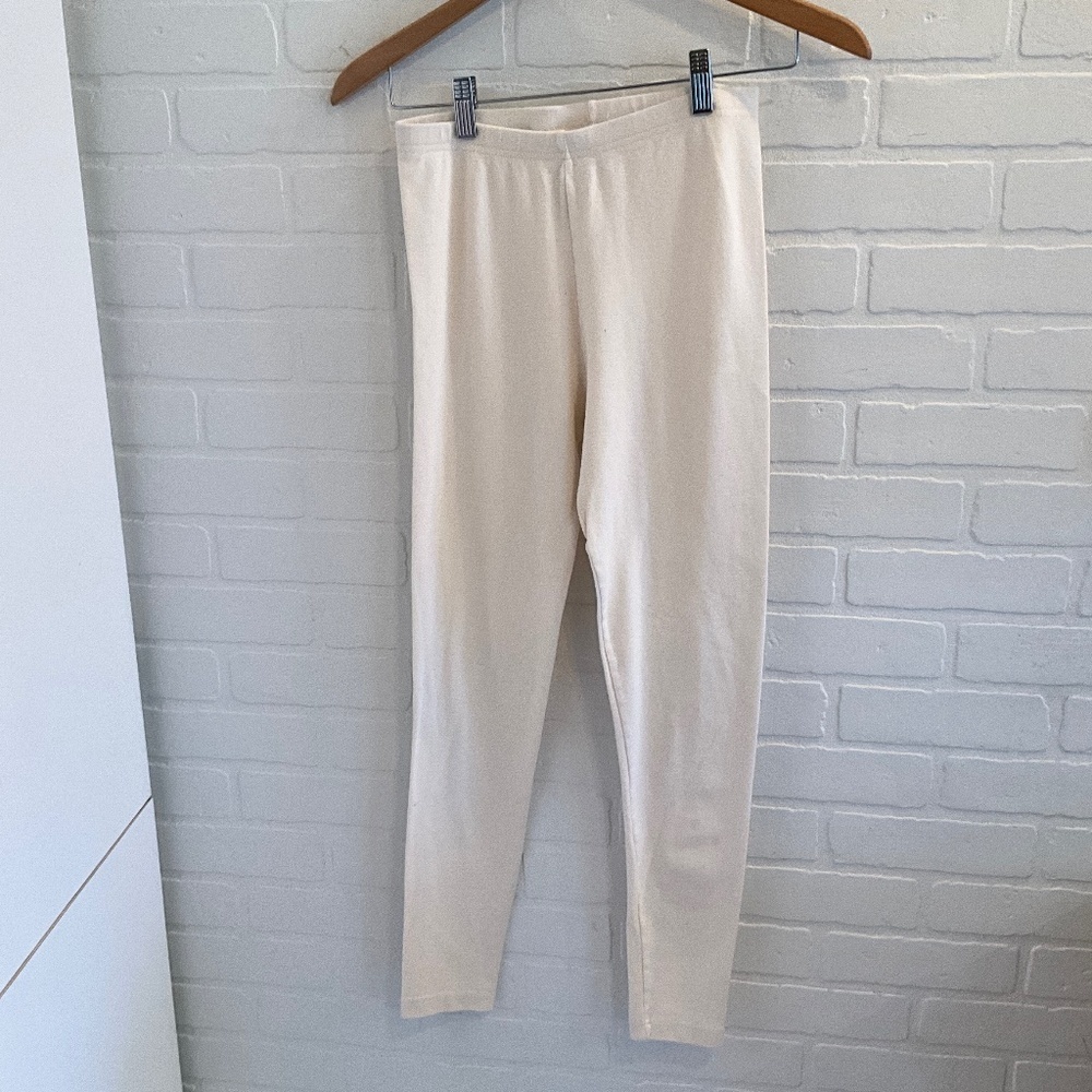 Vintage 90s Original Au Coton Leggings Off-white Cream Vanilla Ivory Sz XS/S